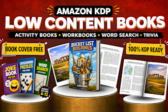 create low content workbook, low content activity book and kids chapters