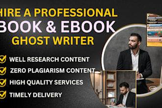 be your book and ebook ghostwriter for fictional and non fictional book
