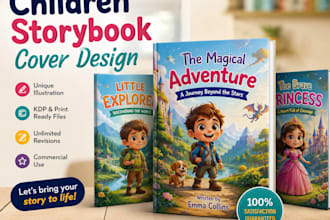 design children book cover storybook kids book  picture book cartoon book cover