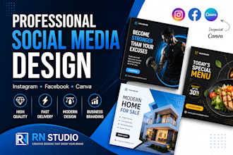 design professional social media posts and canva graphics
