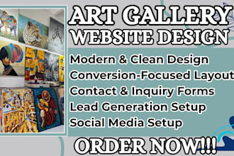 design, redesign, and develop a stunning art gallery website art exhibition site