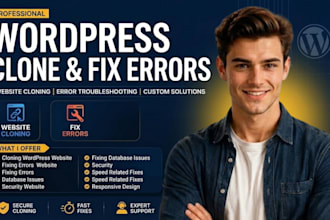 clone wordpress website build wordpress business website and fix website error