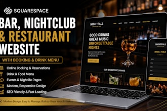 build squarespace bar nightclub drink menu restaurant and nightlife website book