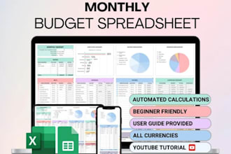 design editable excel or google sheets budget tracker invoice templates
