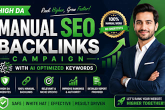 do high da manual SEO backlinks campaign with ai optimized keywords