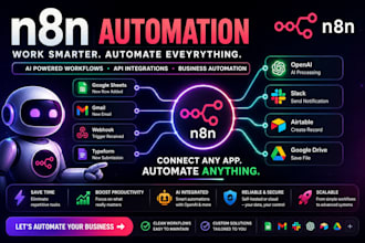 develop n8n automation, n8n ai agent, ai automation and n8n workflow