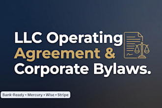 create US llc operating agreement and corporate bylaws