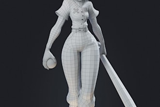 create custom realistic character model rigging 3d  design for you