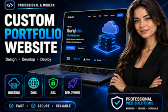 create a custom portfolio website with hosting, dns, SSL and deployment