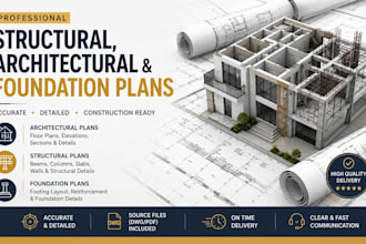 illustrate professional structural, architectural and foundation plan