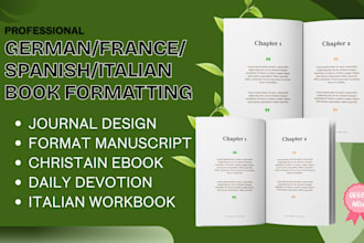 proofread format french manuscript spanish germany portuguese book layout design