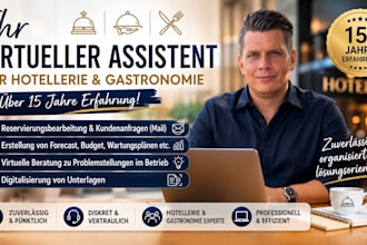 be your virtual assistant for hotels catering with over 15y industry experience