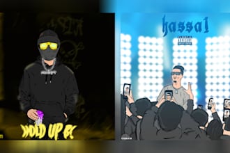 draw a cartoon album cover for your music