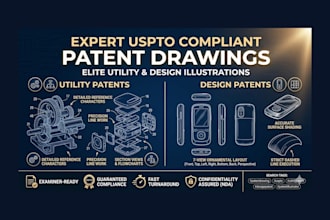 create uspto compliant patent drawings for utility and design patents