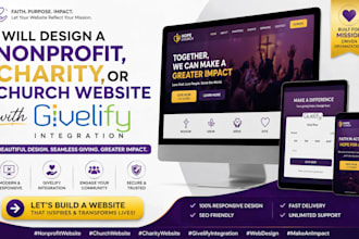 design a nonprofit, charity, or church website with givelify integration