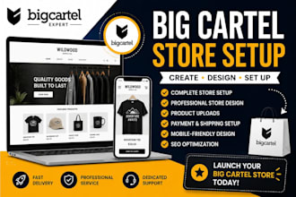 create, design, and set up your big cartel online store