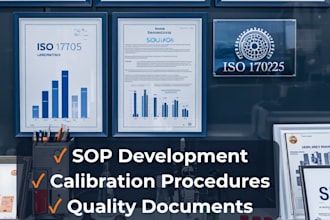 create iso 17025 calibration procedures and quality documents