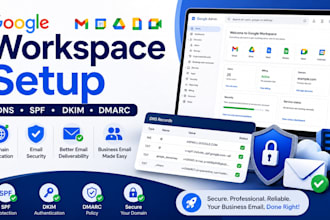 setup google workspace, fix dns issues, and configure spf dkim dmarc