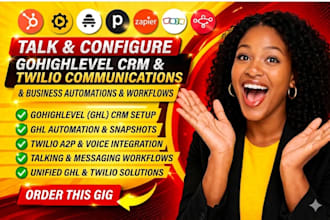 setup gohighlevel CRM, calendly booking, SMS and email automation