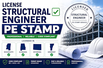 license structural engineer pe stamp for mississippi, alabama, wyoming, vermont