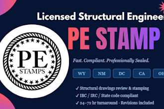 licensed structural engineer stamp, wyoming, new mexico, washington dc, ca, ohio