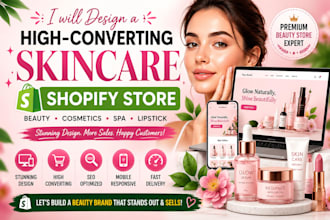 beauty, cosmetics  skincare shopify website with lipsticks and spa essentials