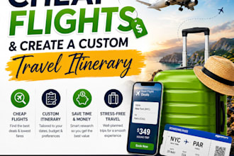 find cheap flights and create a custom travel itinerary