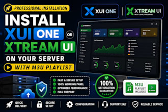 install xui one or xtream UI on your server with m3u playlists