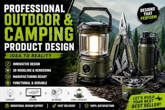 create innovative outdoor gear and camping product designs in 3d