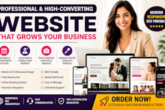 create a coaching website booking appointment portfolio or makeup artist website
