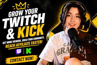 promote your twitch, kick channel promotion, real viewers for affiliate