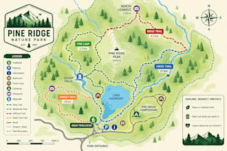 create custom hiking, trail, park, and recreation maps