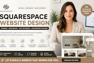 build squarespace website design, redesign squarespace, website development