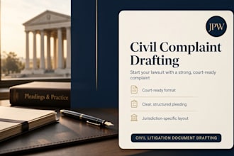 draft a powerful civil complaint for your lawsuit or legal case