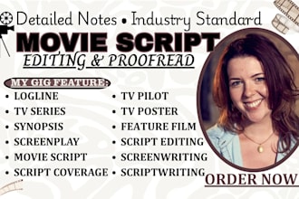 edit, polish, proofread and format your screenplay or TV script in final draft