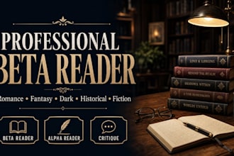 beta read your romance, fantasy, dark, historical, erotica book