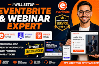 setup webinar, eventbrite promotion and event banner design