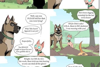 draw a professional furry comic illustration  comic book character design script