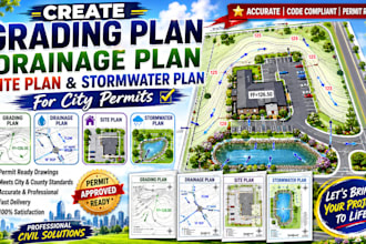 create grading plan drainage plan site plan and stormwater plan for city permits