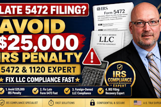 prepare 1040nr 5472 1120 irs tax filing for non resident llc