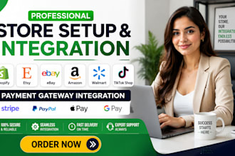 setup online store payment geteway shopify etsy ebay amazon walmart tiktok shop