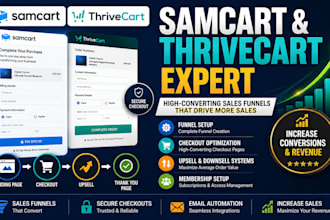 samcart,thrivecart,clickfunnels,la nding page,salesfunnel, online course