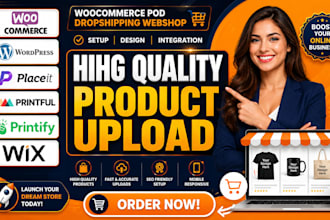 setup woocommerce pod dropshipping webshop website high quality product upload