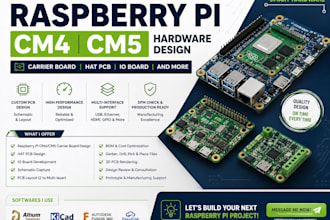 design raspberry pi cm4 cm5 carrier board, hat pcb, io board and iot hardware