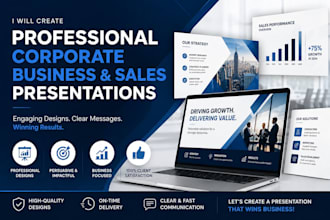 write a professional corporate business and sales presentations