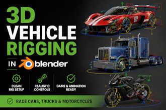 do 3d vehicle rigging in blender for race cars trucks and motorcycles