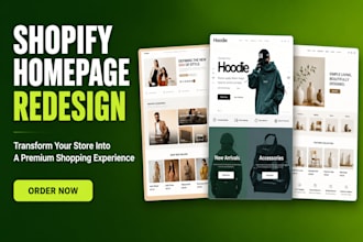 do homepage design for creative shopify store design and development