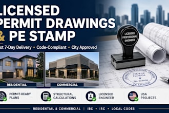 licensed structural engineer architectural city permit drawing ohio tx nj stamp