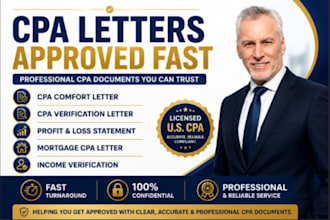get you US CPA letter CPA comfort letter CPA verification letter profit and loss