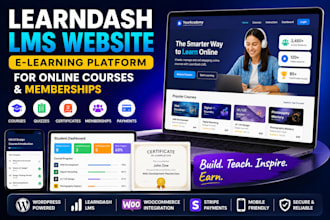 build learndash lms website e learning platform for online courses memberships